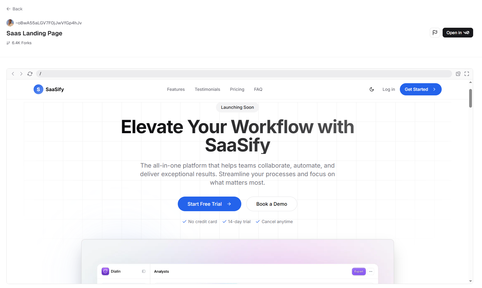 Saas Landing Page